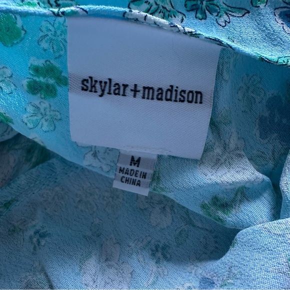 Skylar + Madison Floral Maxi Dress Sky blue boho Cottagecore v neck medium - Picture 4 of 9